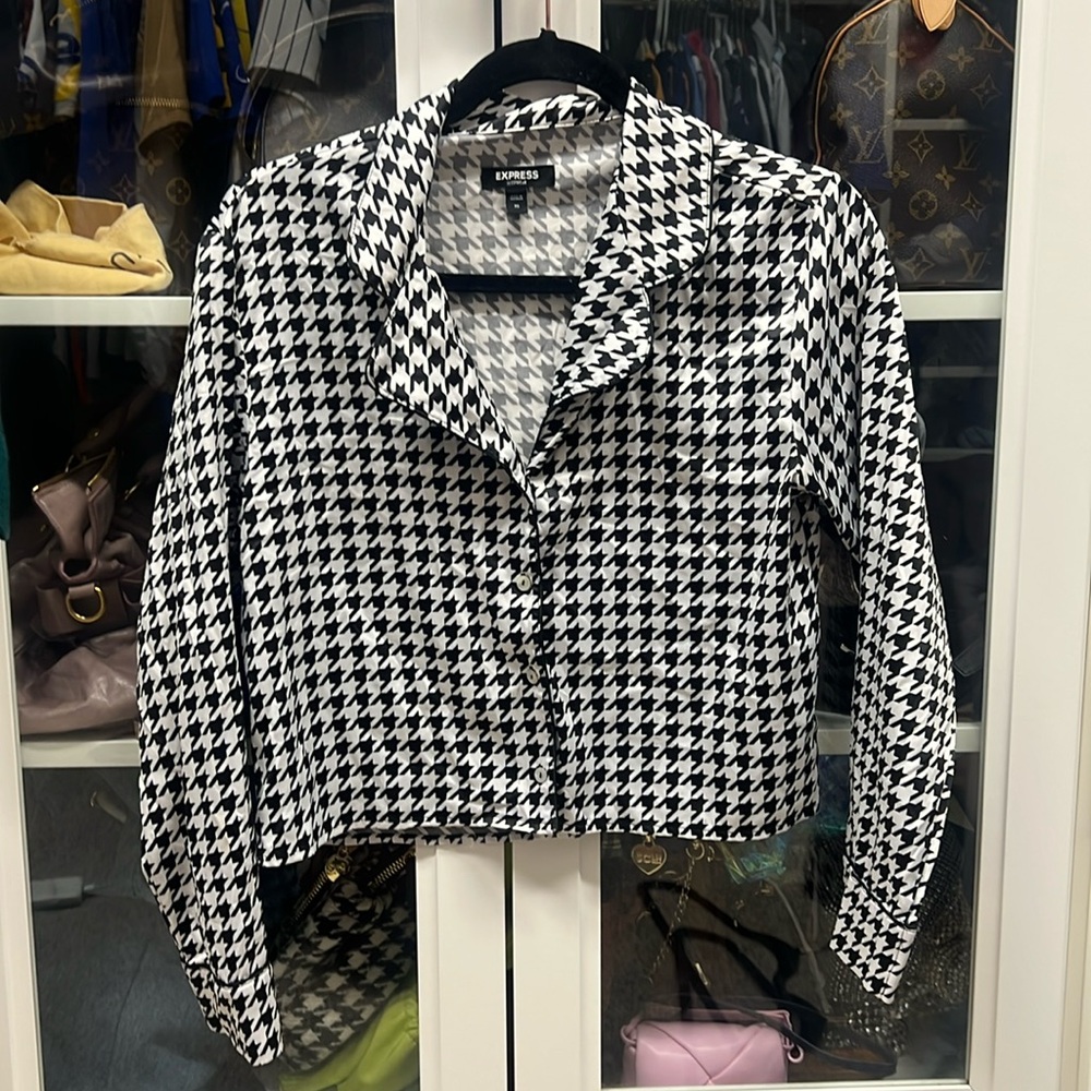 Express Houndstooth Pajama Top